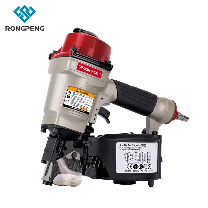 RONGPENG MCN55 Adjustment Coil Pallet Nailers Air Nail Gun Pneumatic Hand Tool  For Wood House and Pallet
