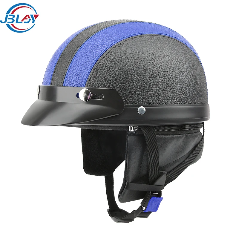 Unisex ABS PU Cover Classic style 4 Seasons Free Size Retro Scooter Bike Motorcycle Helmets Half Face Helmet