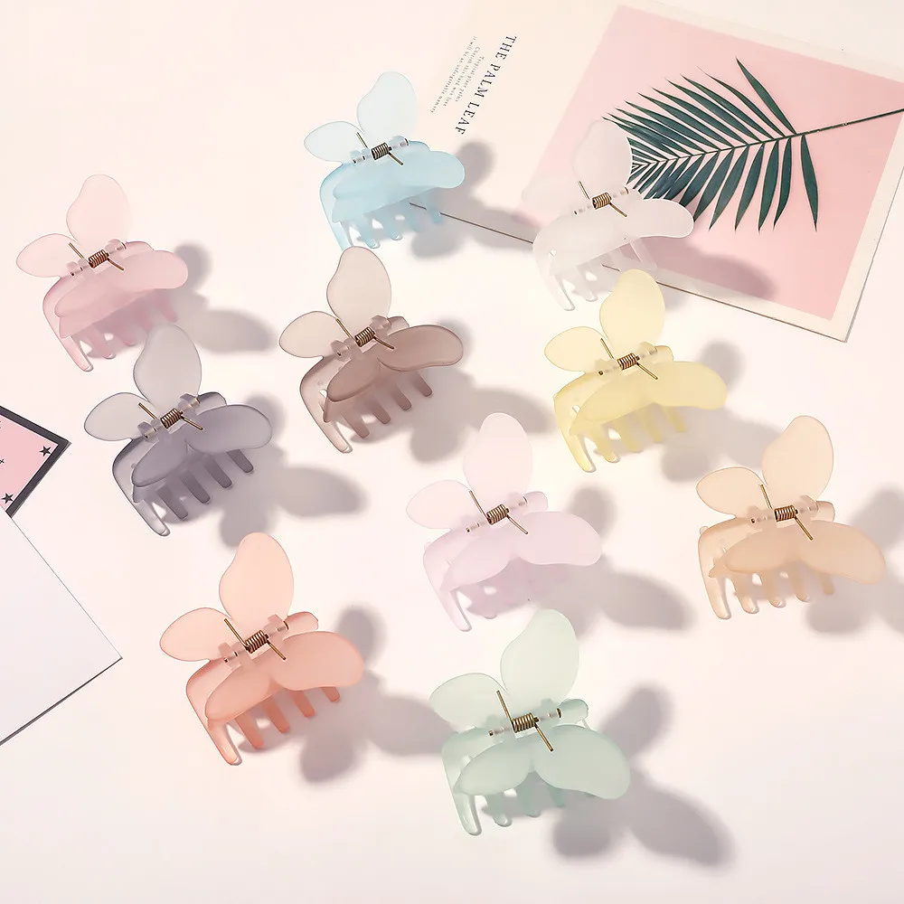 Mini Hair Claw Transparent Colorful Hair Pins Women Small Butterfly Crab Bath Hair Clip Acrylic Hairpins Girls Accessories