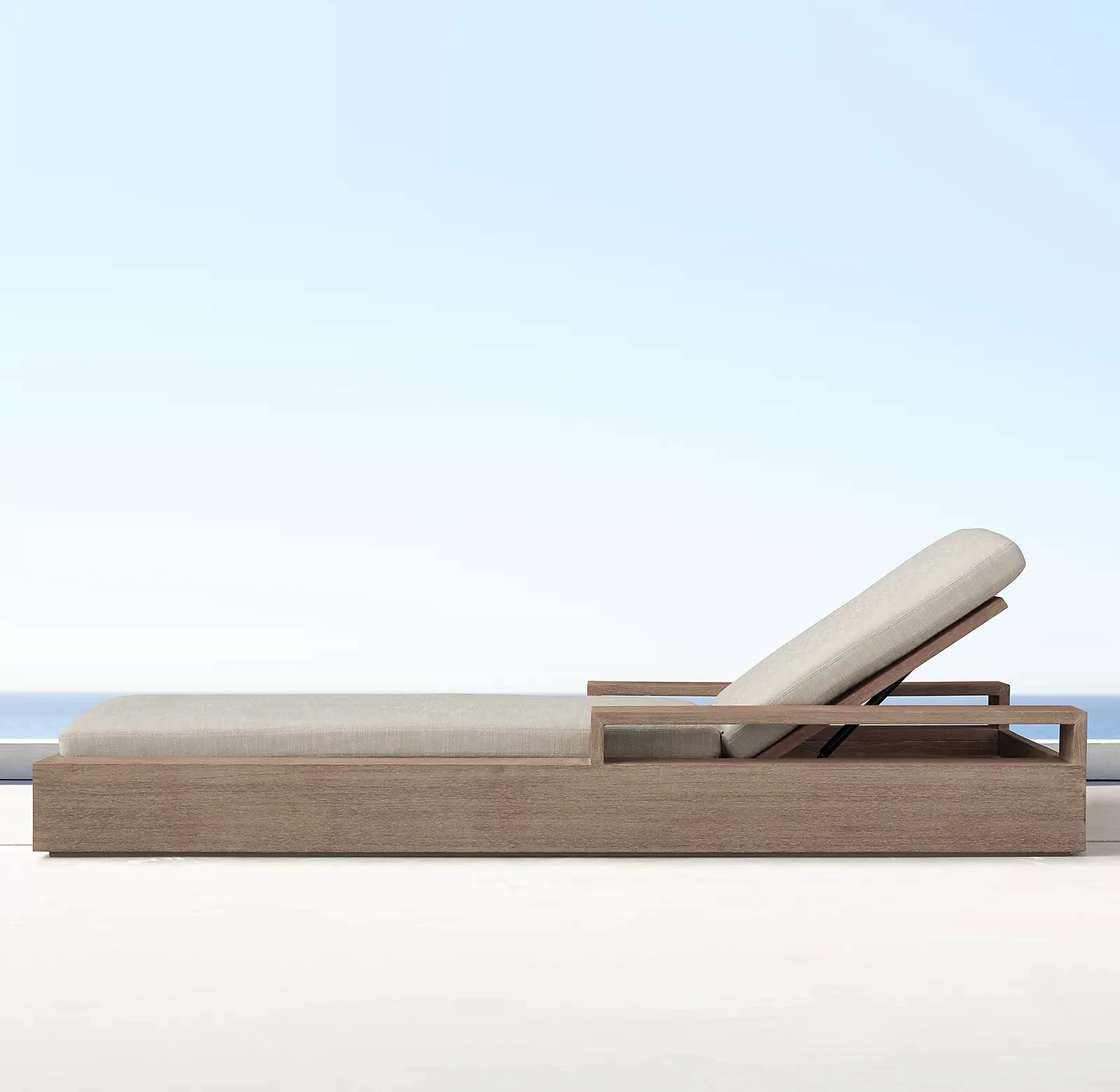 Outdoor lounge chair patio recline chaise folding teak marbella chaise daybed