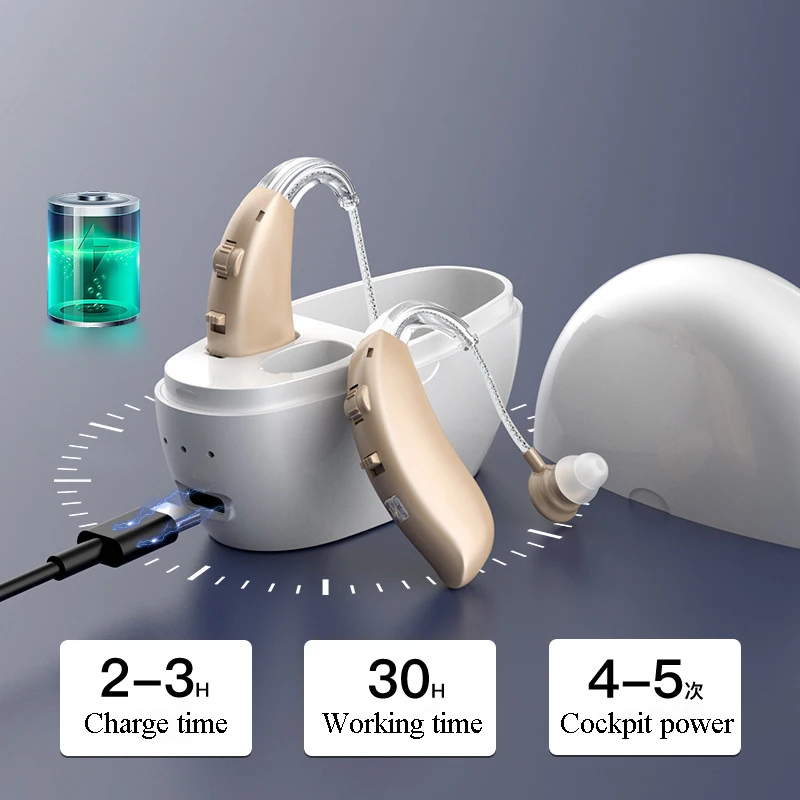 single ear hearing aid device cheap price  rechargeable hearing aids Digital Invisible Wireless Amplified Headphone In ear