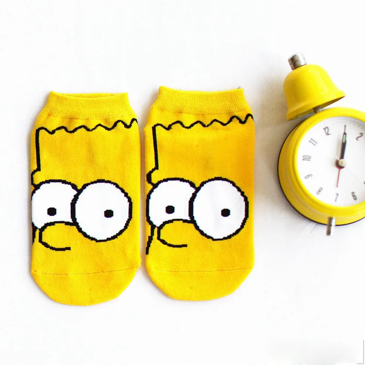 
Hot Selling Popular Unisex Socks Funny Cartoon Simpson Character Breathable Cotton Ankle Funky Couples socks 