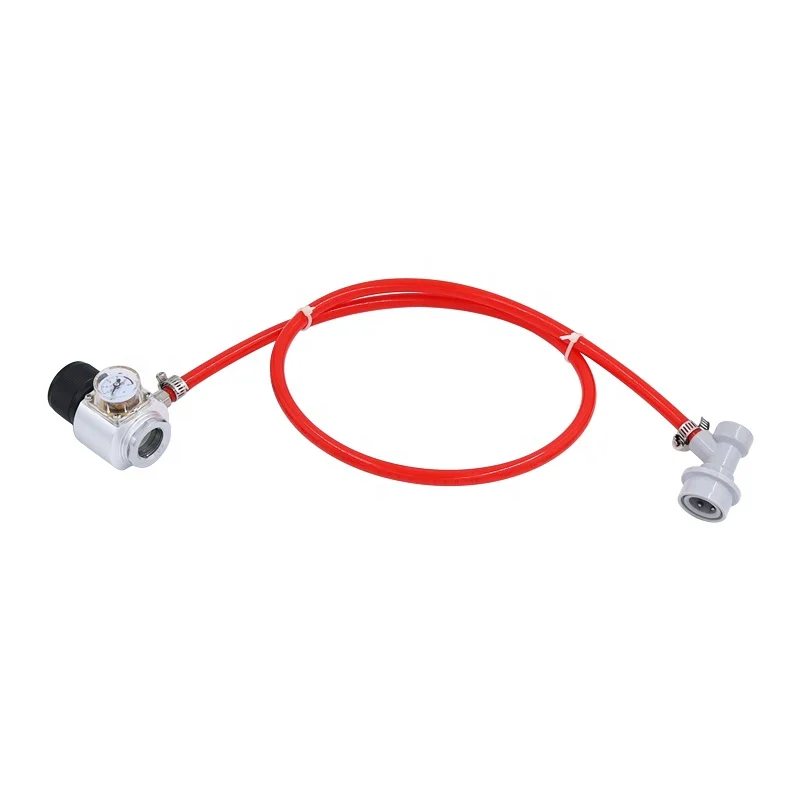 Soda HomeBrew Beer Stream Keg Charger Portable Mini CO2 Cartridge Regulator with Gas Line Ball Lock