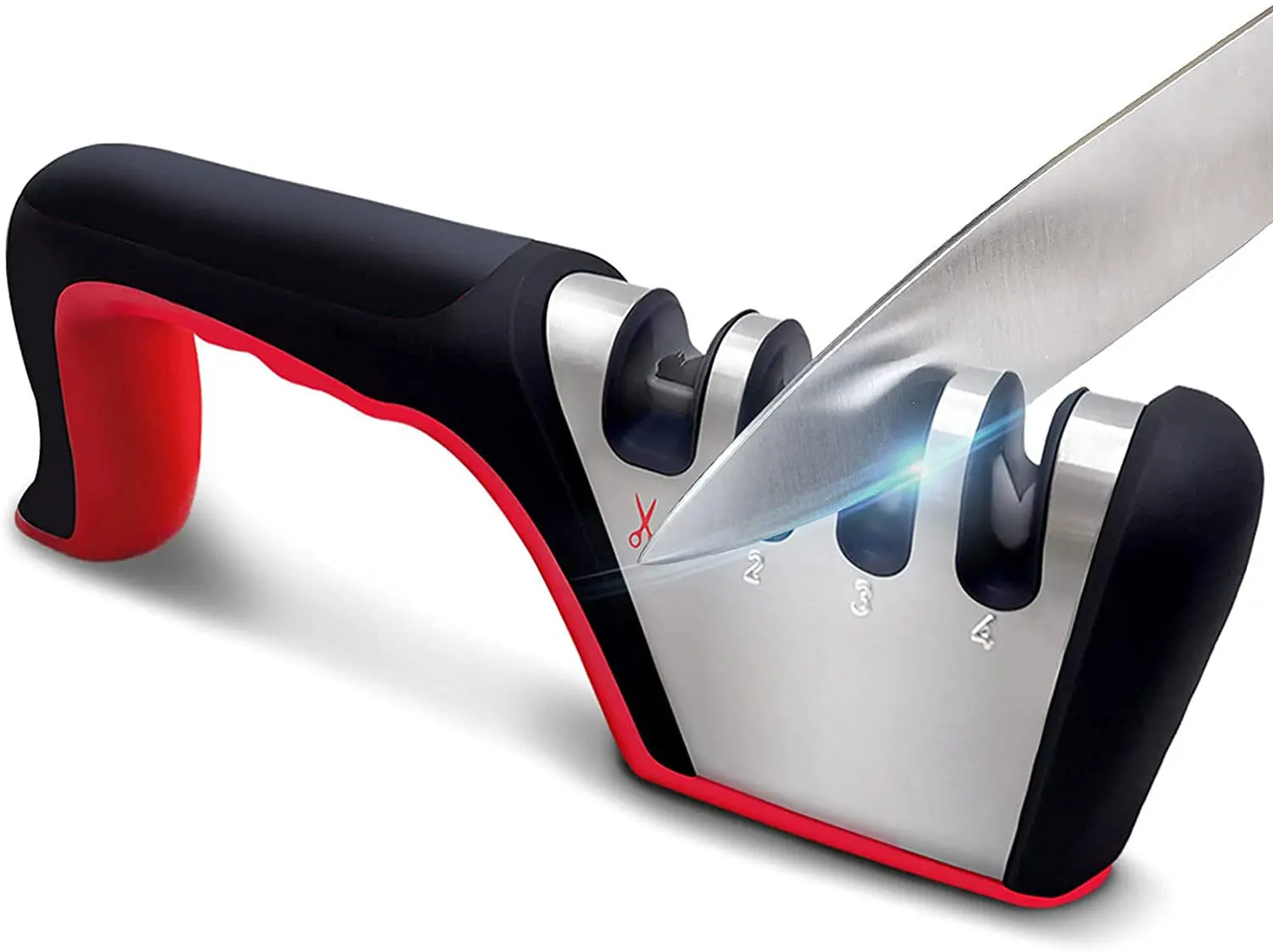 Factory direct sales professional 4 in 1 manual knife sharpener 4 stage for home kitchen