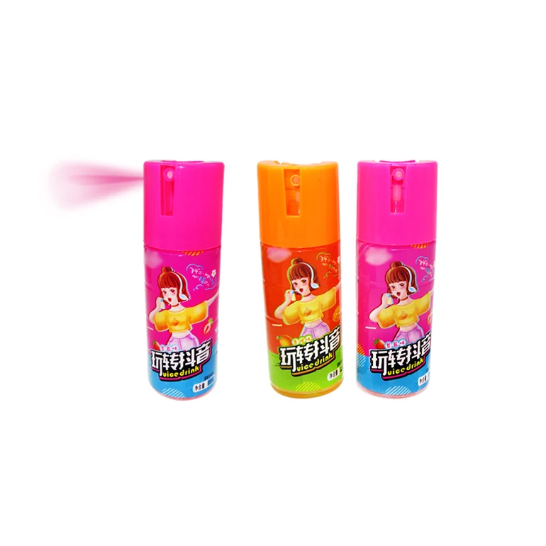Unique lighter shape Liquid candy spray fun and fun Good taste and rich colors juicy spray candy for candy wholesale