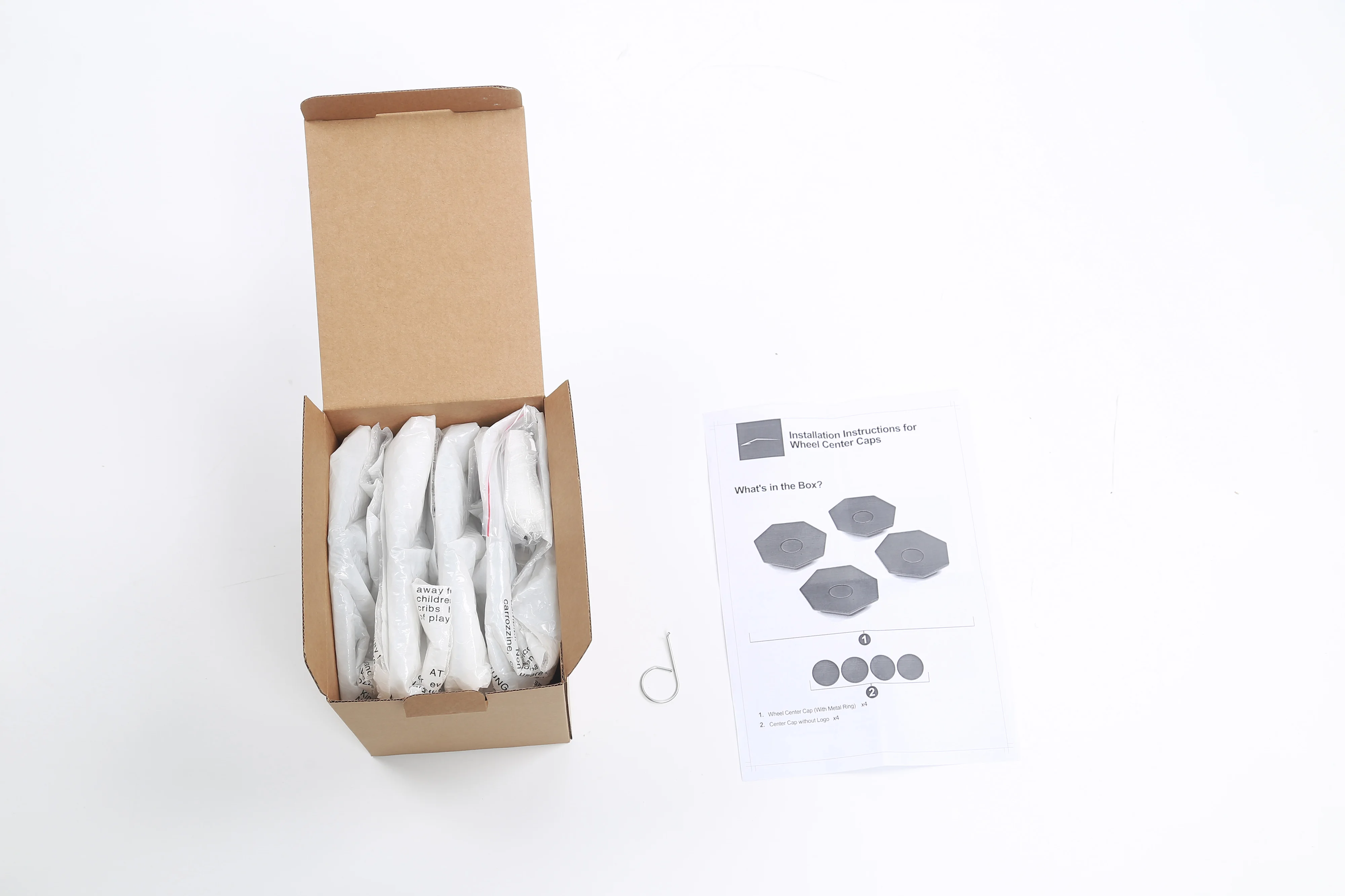 4 PCS Full Coverage Wheel Center Hub Caps Cover for Tesla Cybertruck 2024 Removable Accessories