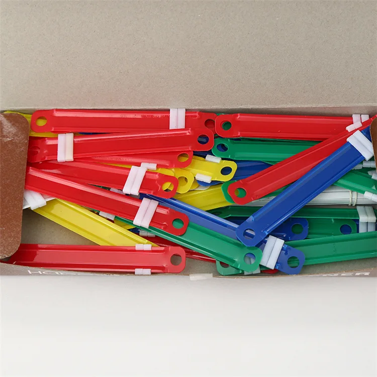 Binder buckle plastic binding clip strip color plastic two-hole binder fastener