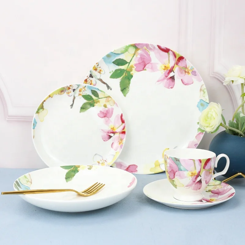 new design elegance 20 pieces dinner set bone china dinner sets porcelain dinnerware sets for restaurant