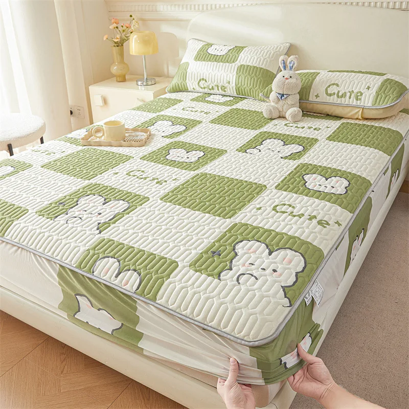 luxury whole latex mattress breathable comfortable washable mattress cover adjustable summer cold bed sheet bed cap