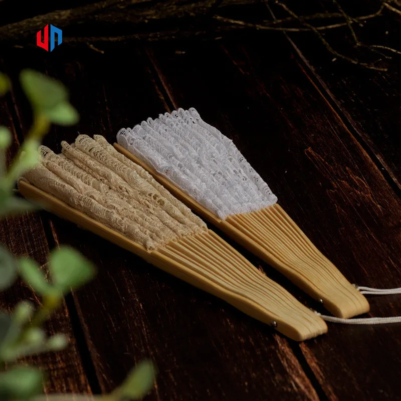
Hollow-Out Lace Fan Hanging Tassel Folding Cloth Fan Room Decoration Fan Wedding Supplies 