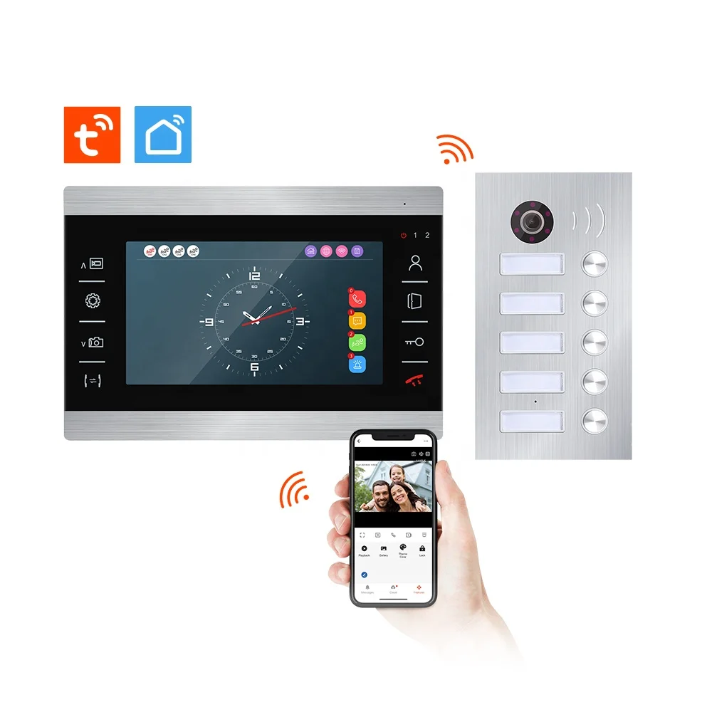 7 Inch Color IPS Screen Video Door Phone Video Intercom Kit for Home Villa Apartment