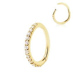 Eternal Metal 14Karat Solid Gold Yellow Gold Tragus Piercing Clicker Hinged Segment Ring