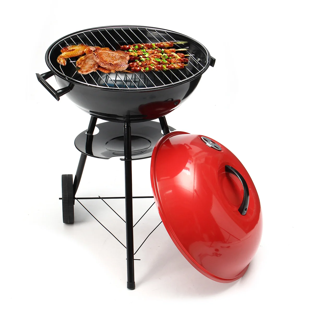 
Cheap outdoor Portable Meat BBQ Kettle Charcoal Grill and smoker trolley 