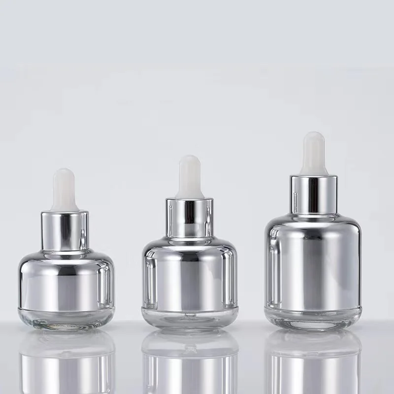 thick bottom 30 ml 1 oz flacon luxe produis cosmetique cosmetics glass bottles serum oil dropper bottles in colours