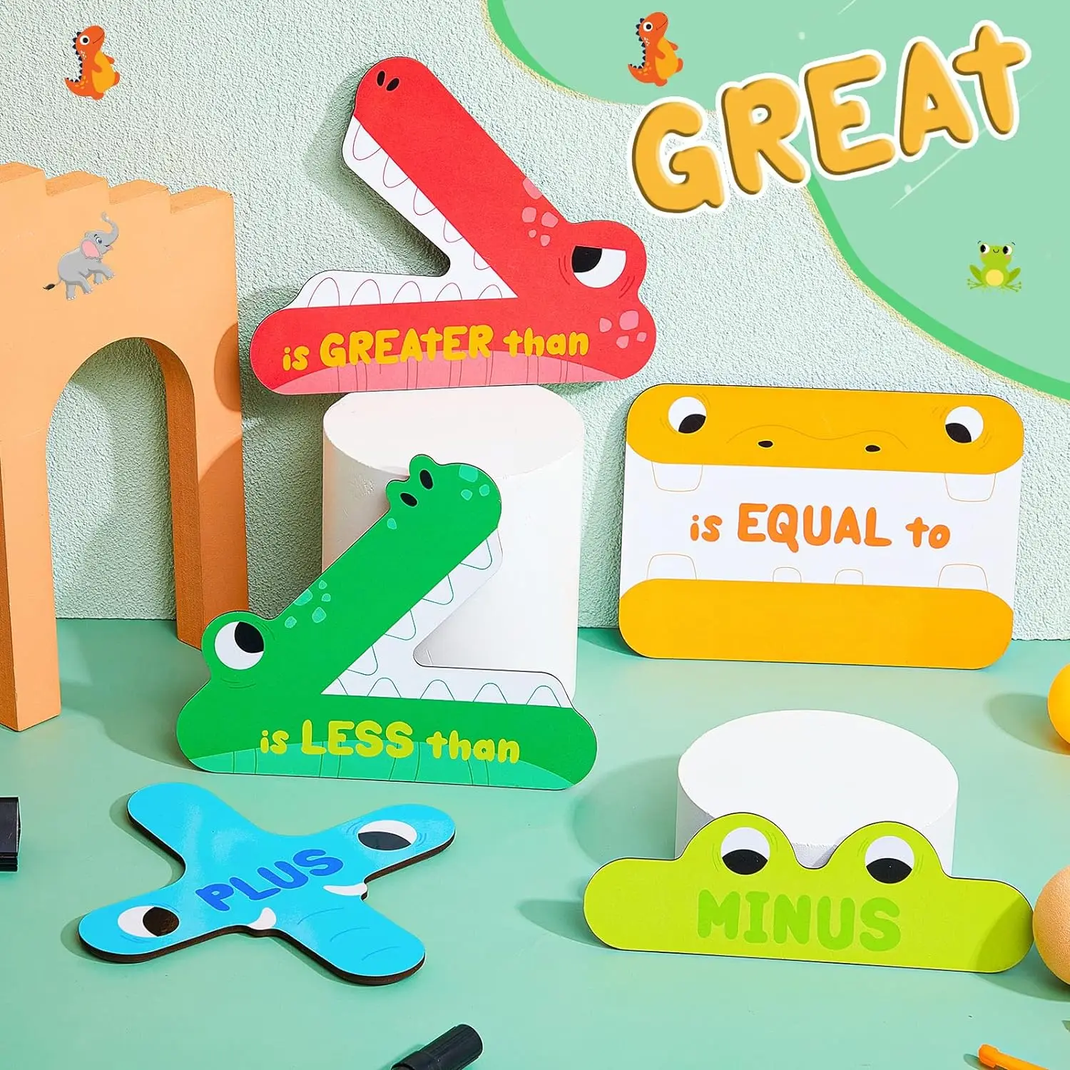Math Sign Magnetic Teacher Tools Educational Math Symbols Greater Than and Less Than Math Magnets for Teacher School Classroom