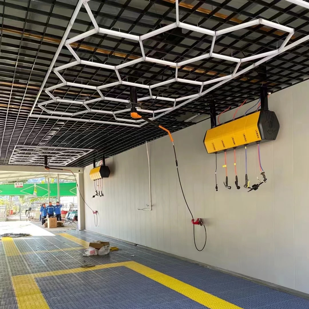 8 feet *15.7 feet deformable led linear high bay lamp hanging hexagon detailing led home hexagon modular ceiling garage light