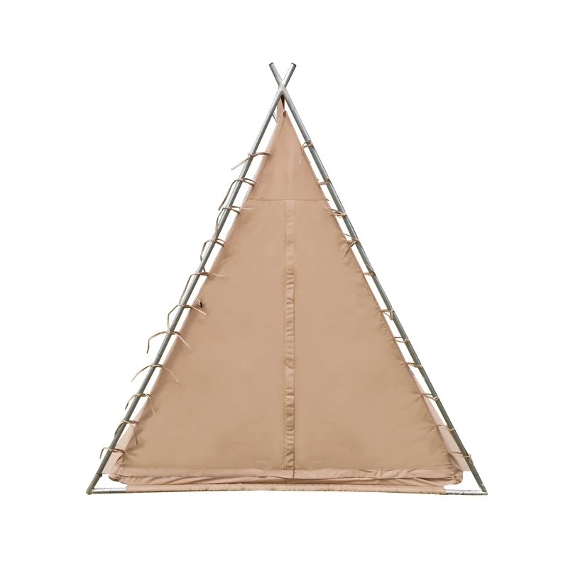 Net red tent 3-4 people triangle pyramid shape foldable tent teepee tent  for outdoor entertainment activities