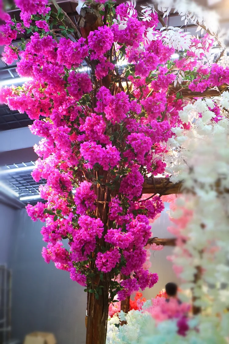 YOPIN 453 Artificial Bougainvillea Plant Blush Flower Artificial Silk Bougainvillea Flower