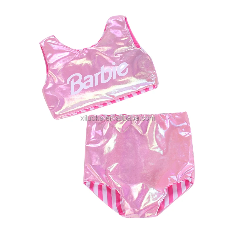 Hot Sale Baby Girl Reversible Beachwear Sleeveless Swimwear Kids