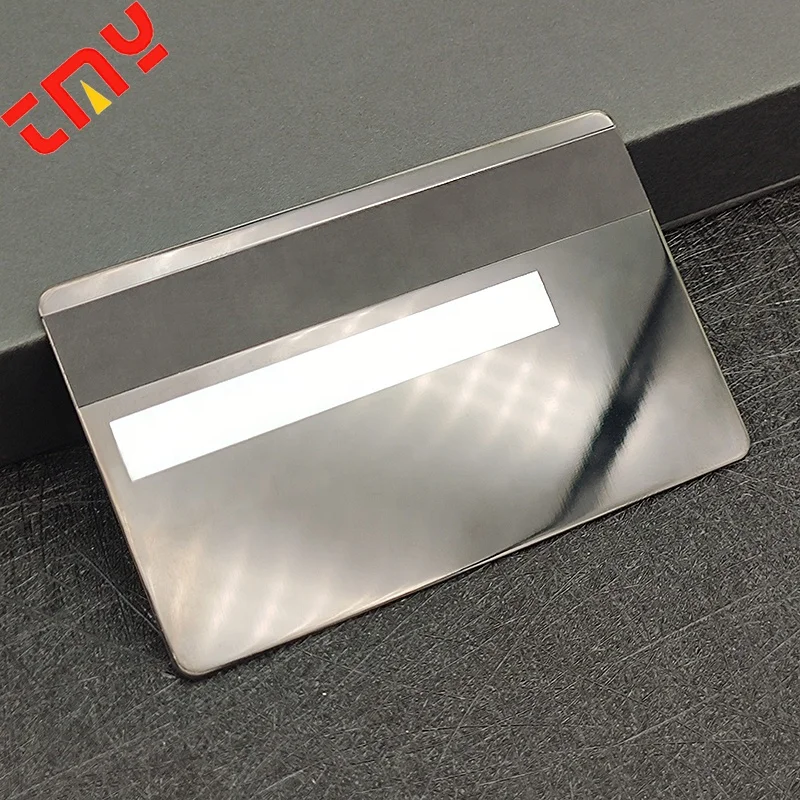 High End Metal Crafts Visa Online Black Mirror Metal Credit Card Blank for Promotion Gift
