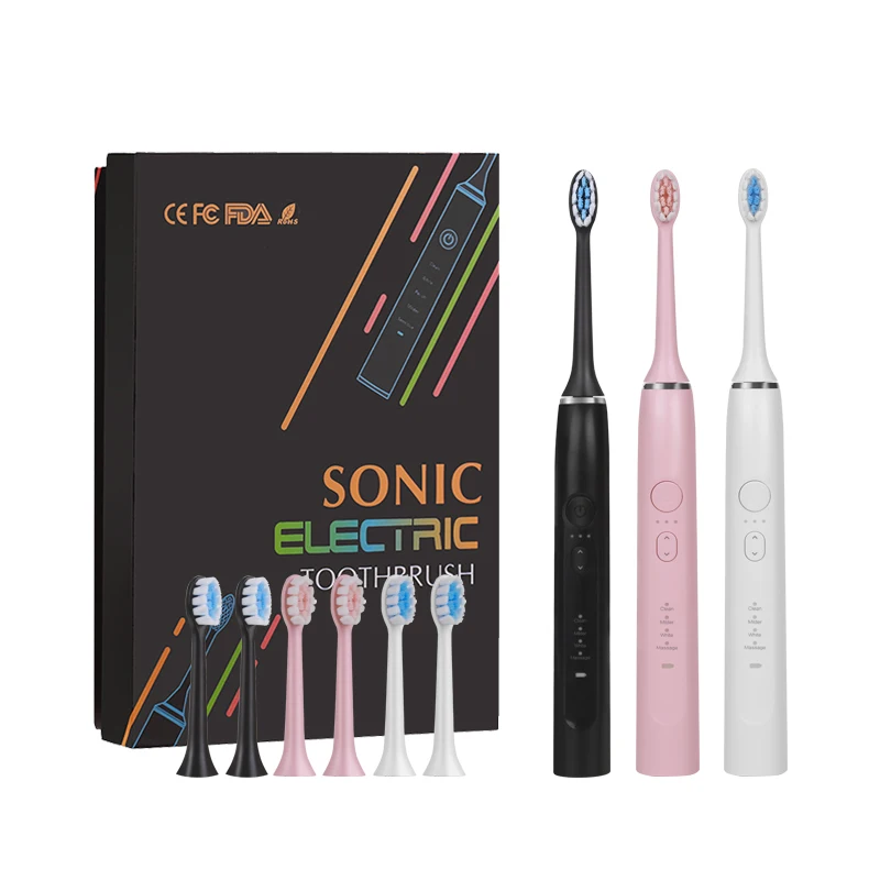 Electric toothbrush with silicone bristles automatic rechargeable handheld electric toothbrush