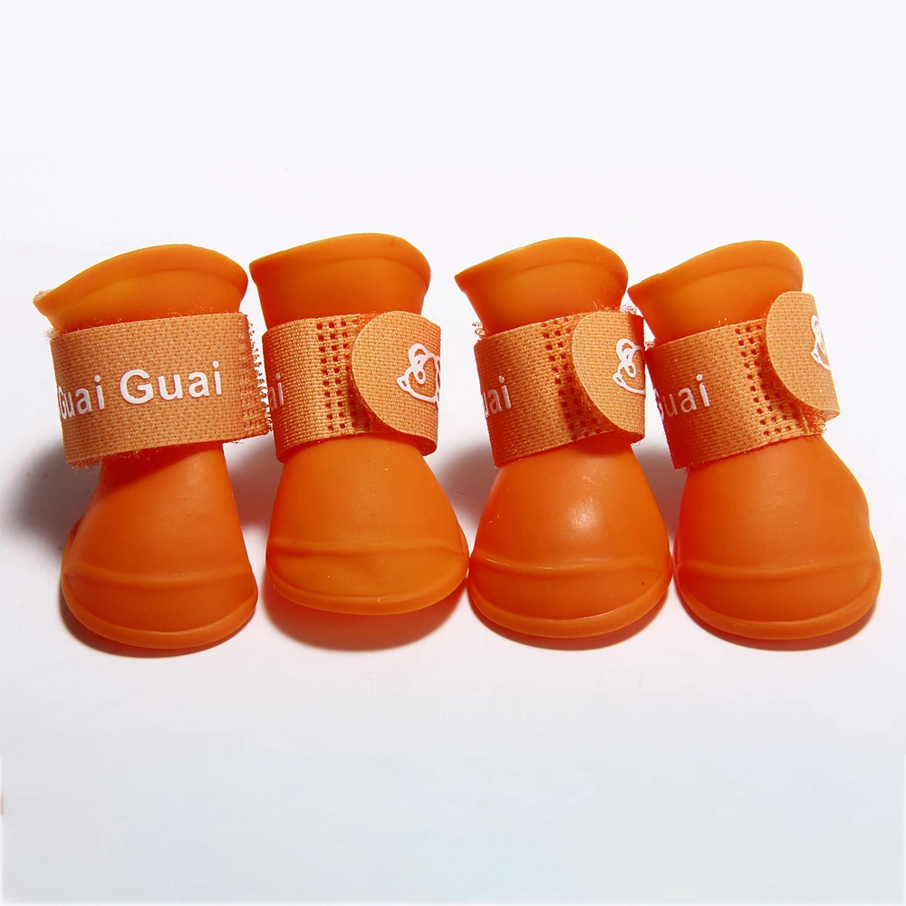 4 Pcs Dog Waterproof Shoes Dog Rain Boots Non-Slip Anti Skid Pet Shoes for small Medium Dogs
