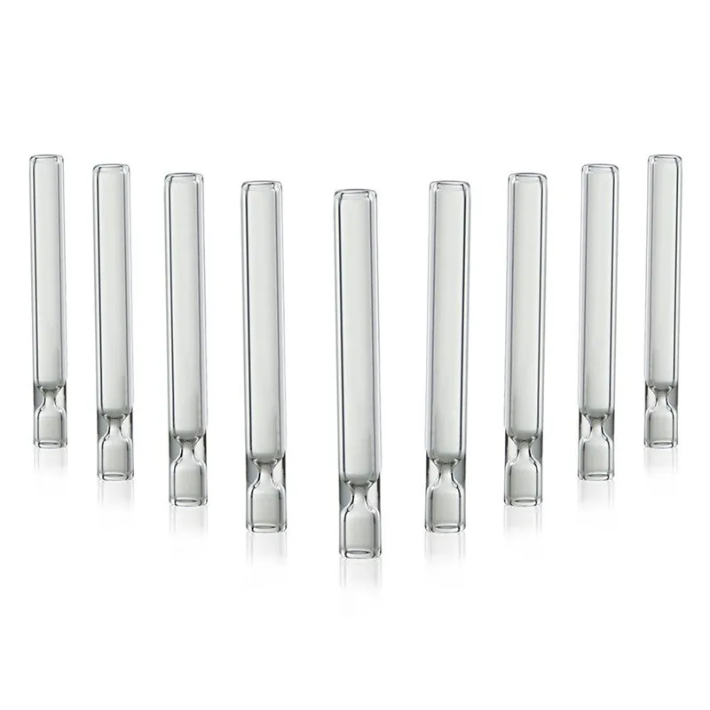 king size 110mm Glass pipe Smoking filter tips tube round mouthpiece custom logo for dry herb cigarette pre-roll