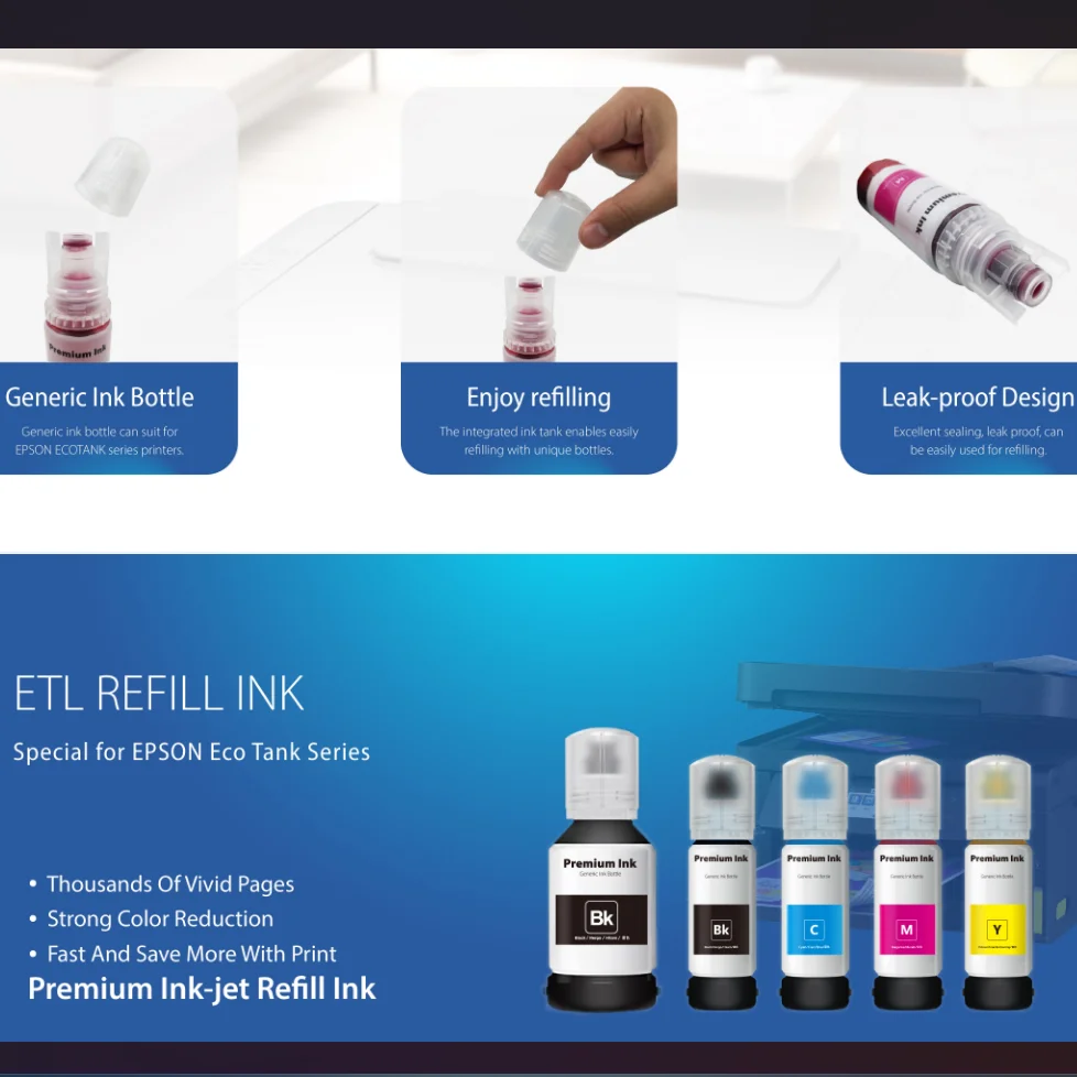504 522 542 Trendvision совместимая бутылка на водной основе Refil tinta для экологически чистых