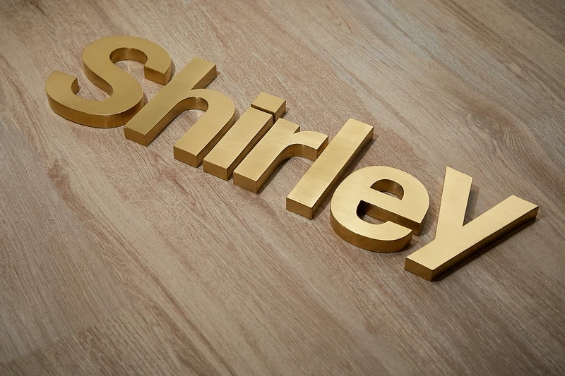 Customized gold stainless steel metal small letters