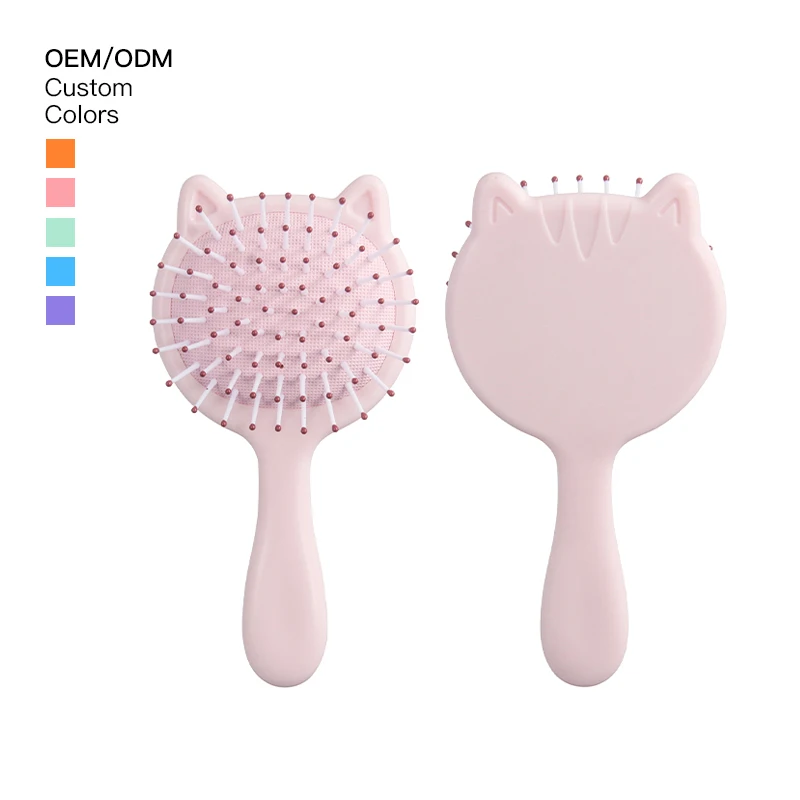 Pink Paddle Hair Brush Gift Box Woman Hair Brush With Cute Cartoon Premium Travel Hair Brush