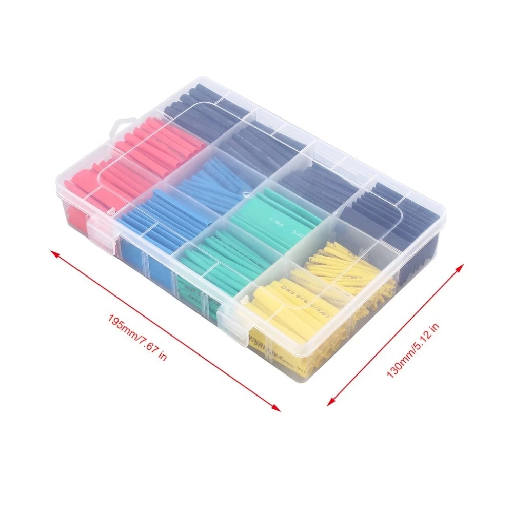  530pcs Heat Shrink Tubing Insulation Shrinkable Tubes Assortment Electronic Polyolefin Wire Cable Sleeve