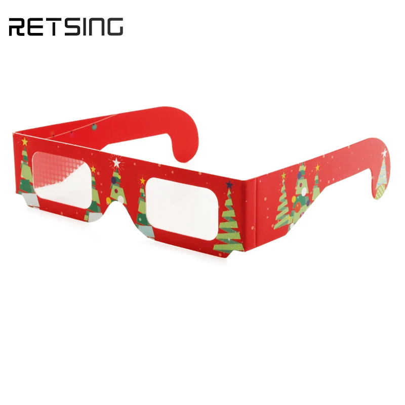Wholesale Christmas Snowflake Diffraction Glasses Custom Paper Party Festival Light Diffraction Glasses