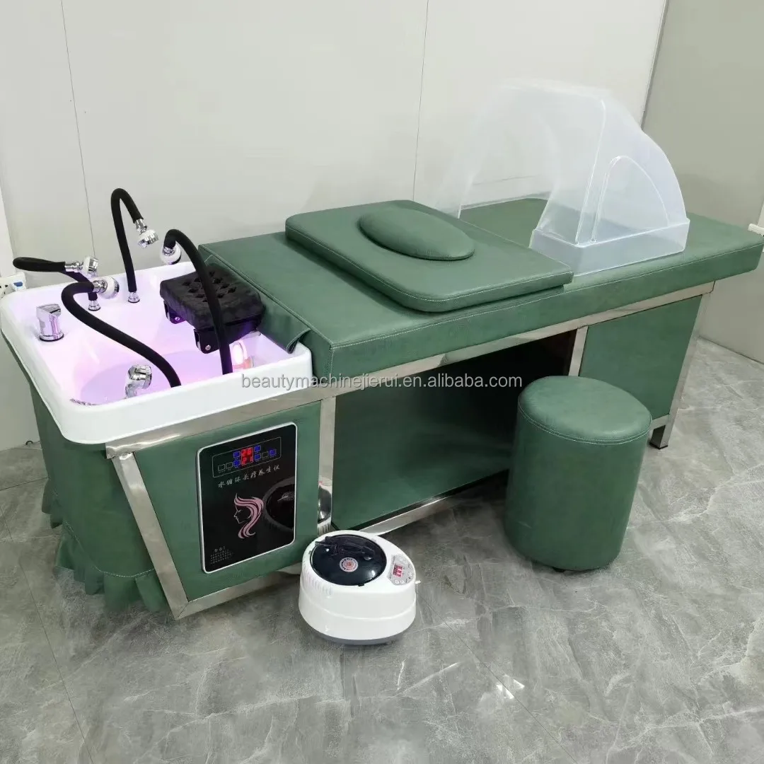Multifunctional lay down shampoo bed circulating salon head spa hair wash thai steam bowl headspa massage electric with pedicure