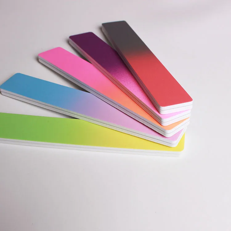 China supplier nail care tools eva gradient color 2 side nail buffer