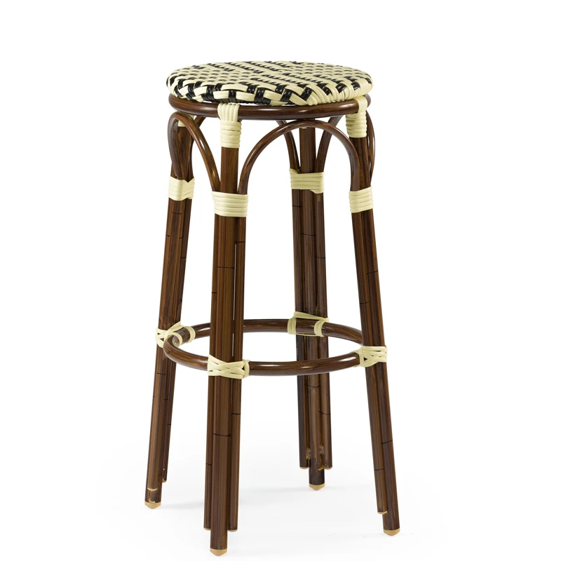 HONGSUN  Bamboo Look aluminum frame TX fabric outdoor Bistro Bar Chairs