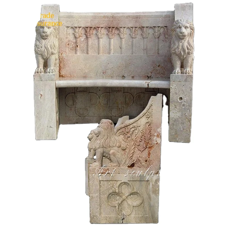 Natural Granite Garden Bench Carving (YL-S018)