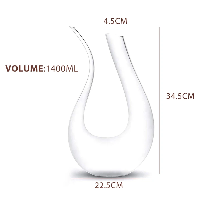clear Crystal glass U-shaped decanter