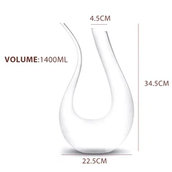 clear Crystal glass U-shaped decanter