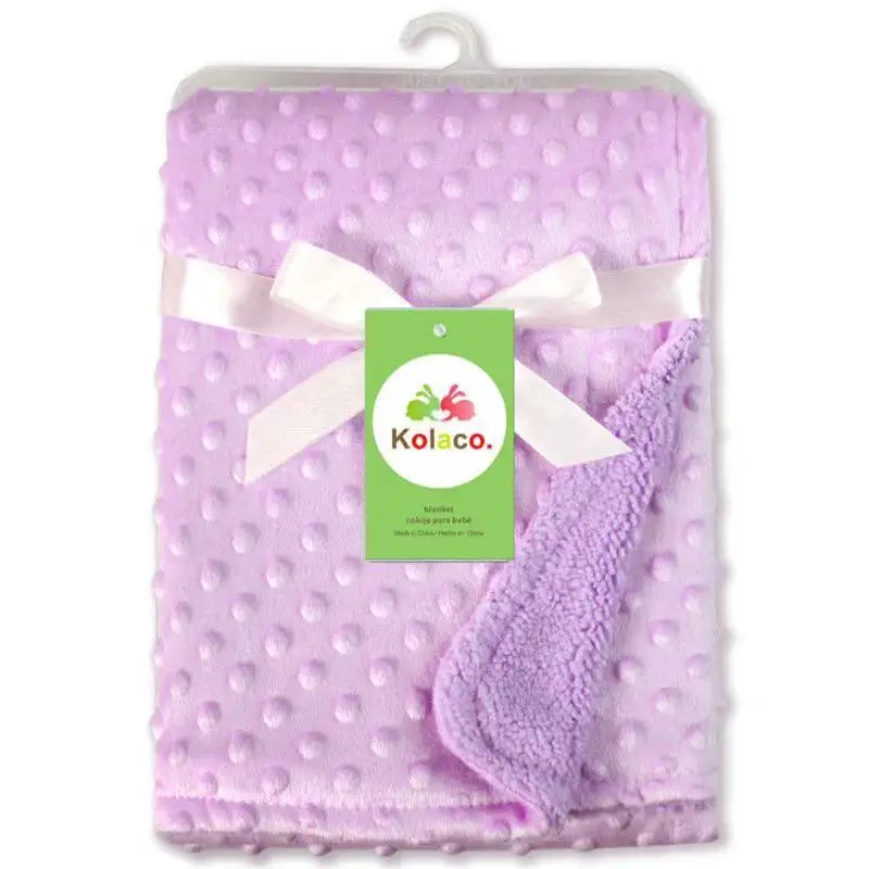 Wholesale 100% polyester baby blanket super soft  sublimation fleece blanket  minky dot baby blanket