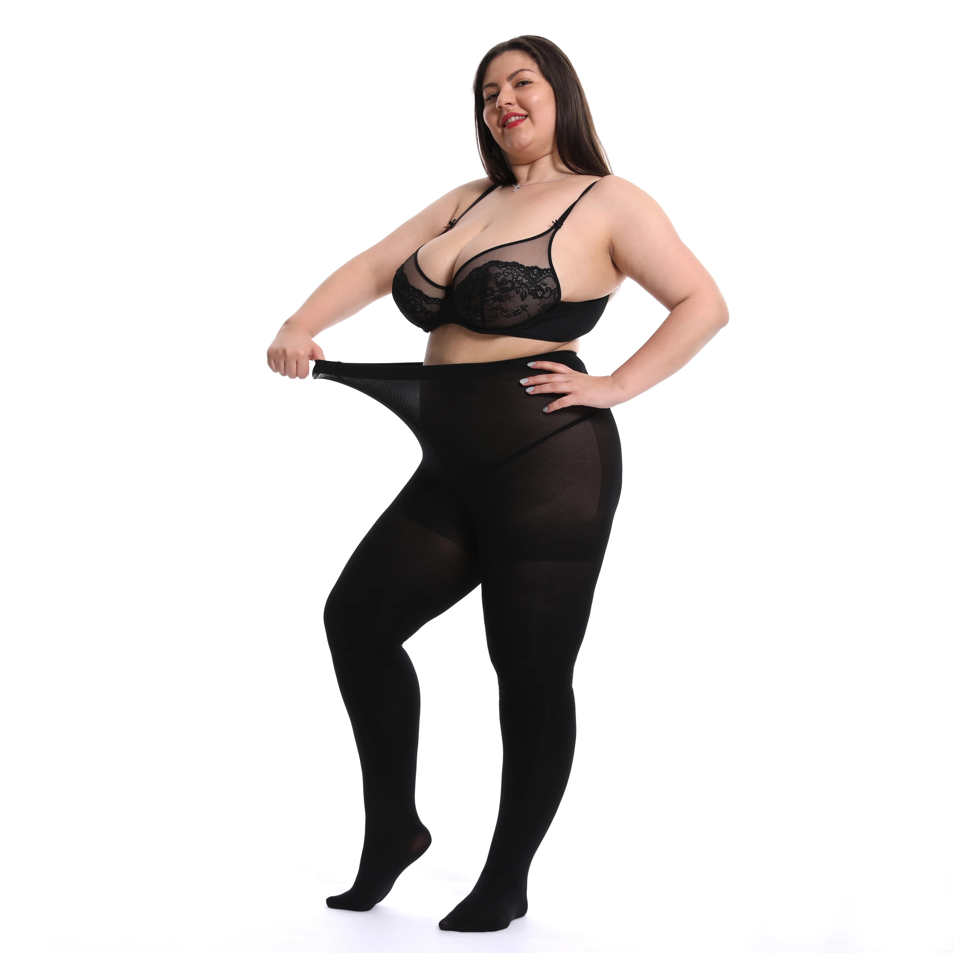 Over Size Pantyhose Chubby Girl 120D Tights Plus Size Ladies Soft Stockings