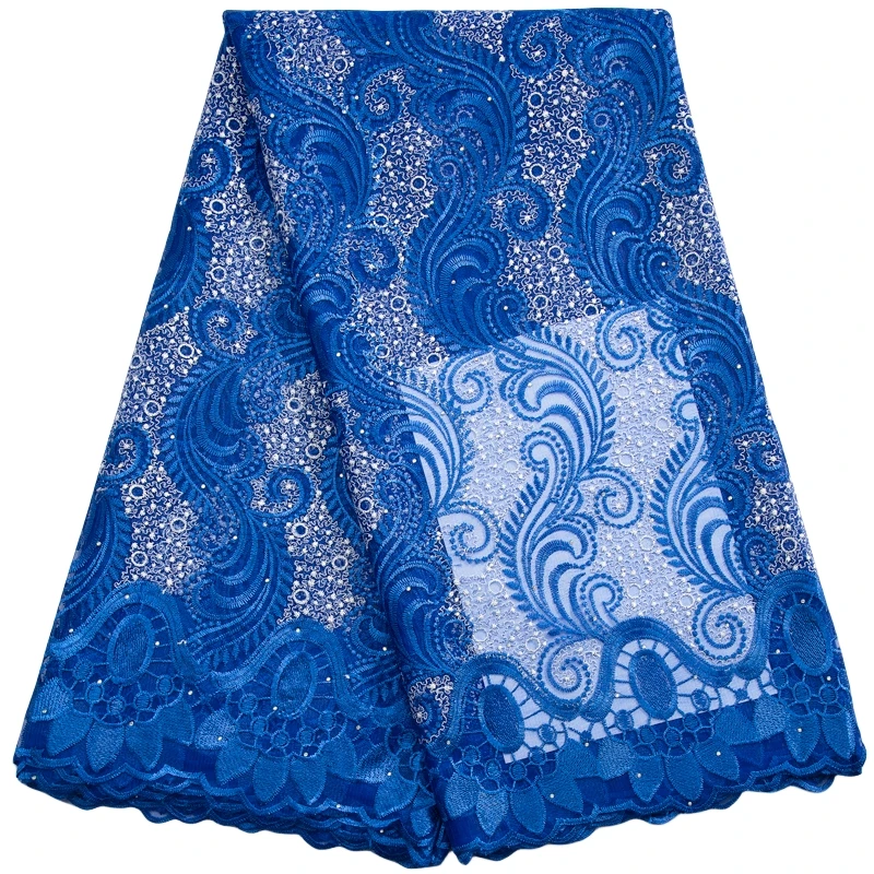 Latest African Lace Fabric with Crystal 2023 High Quality French Mesh Lace Fabric for Sewing Women Wedding Party Dresses 3489