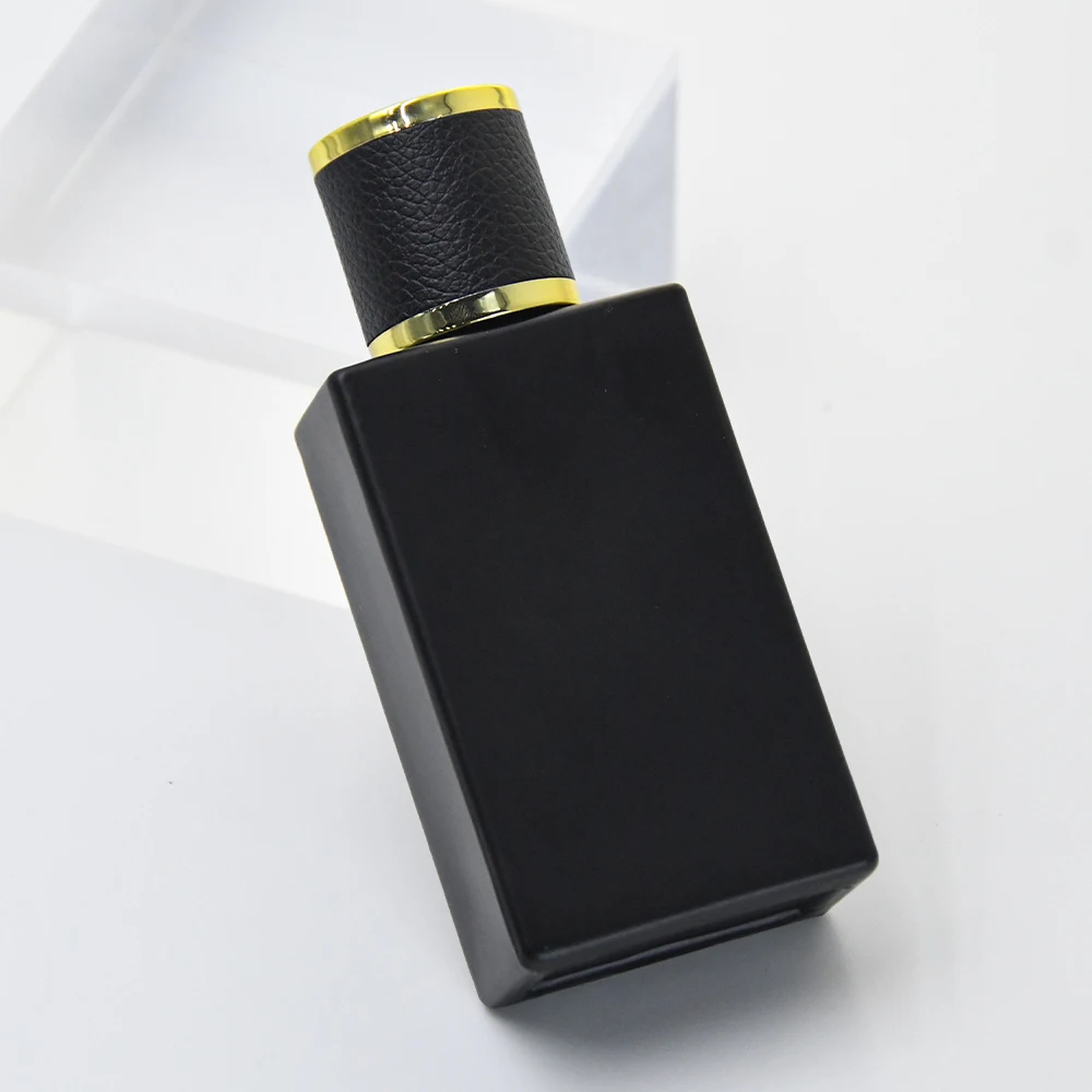 30ml 50ml High Quality Woman Man Cosmetic Empty Luxurious Matte Black Square Glass Perfume Bottle