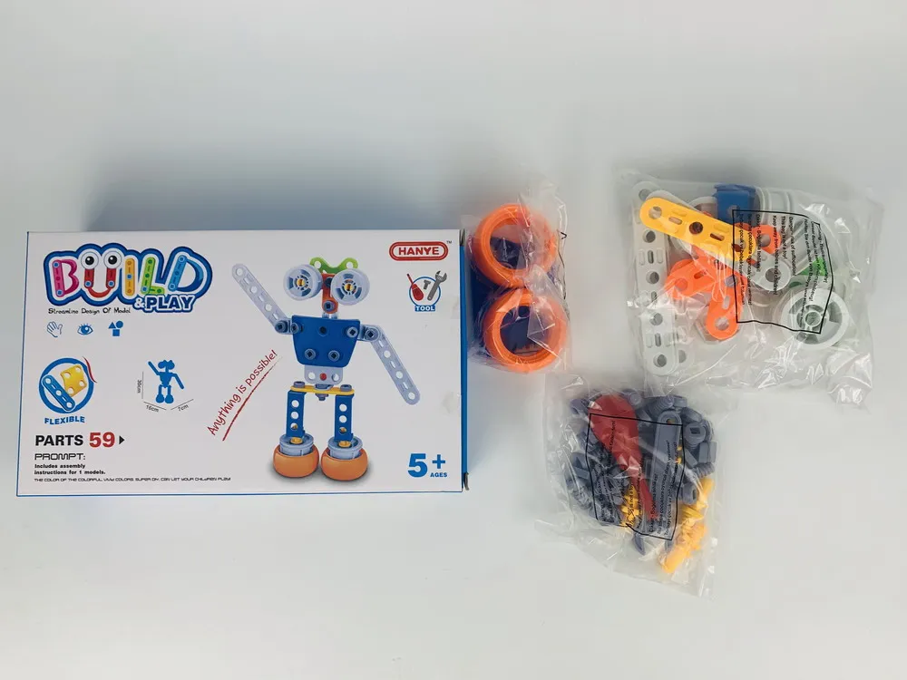 STEAM Educational Creative Screw and Nuts Assembling Robot Toys Children Fine Motor Skills Training DIY Building Block
