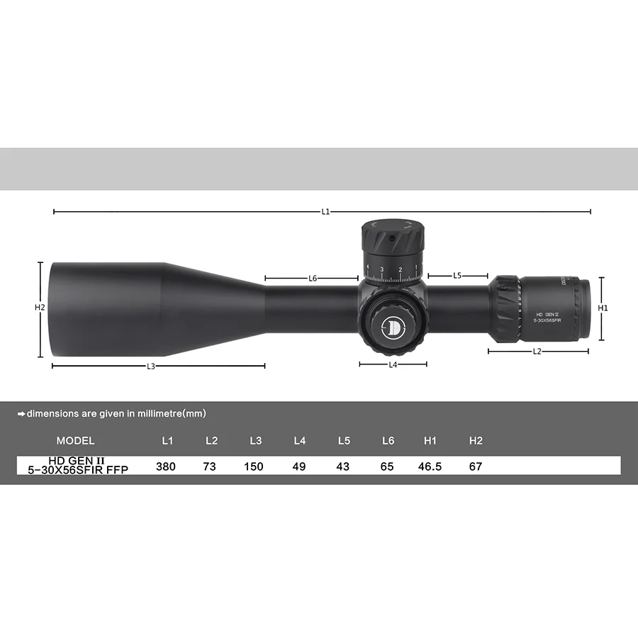 Discovery HD GEN II 5-30 X56SFIR FFP 34mm Tube etched glass First Focal Plane Illuminated scope Sight