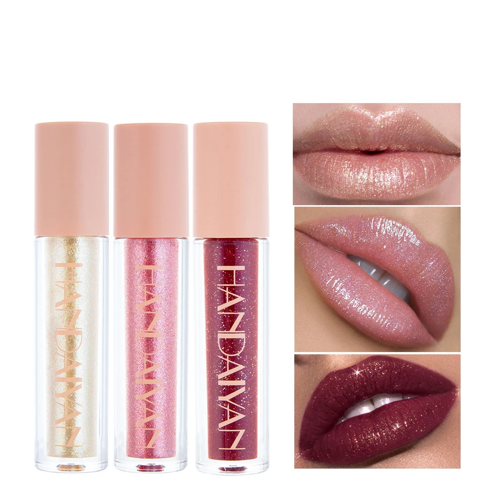 
Customization Shiny Color Private Label Pink Lip Gloss Tube Glitter Lipgloss Make Your Own Diamond Lip Gloss 