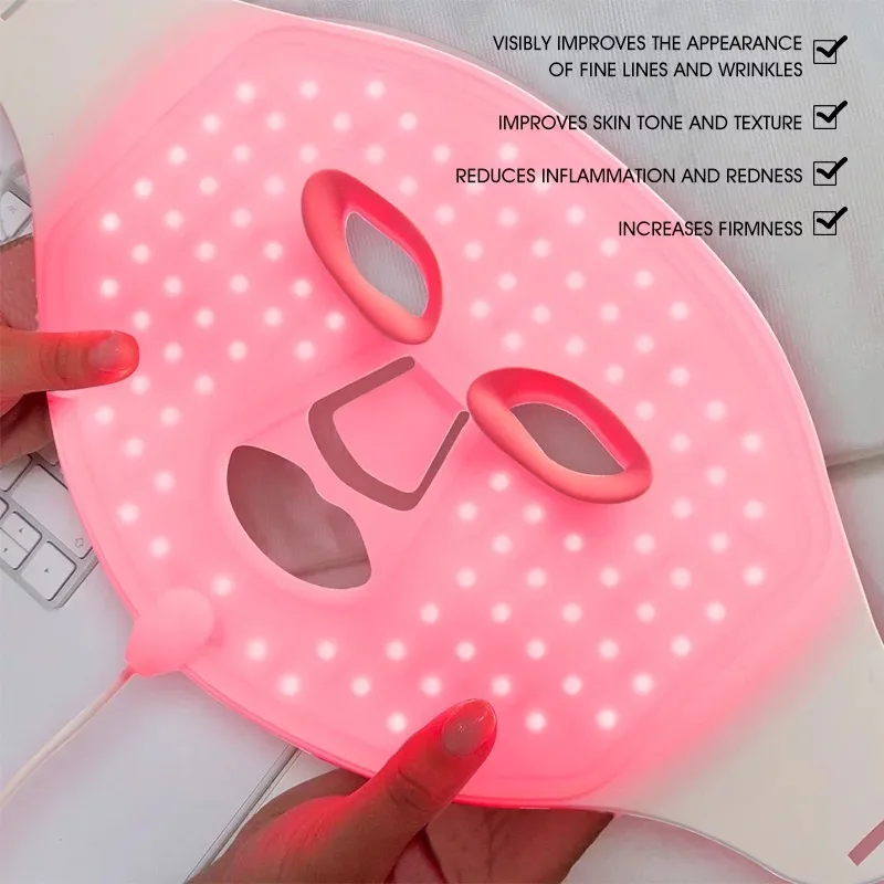 Silicon Korean Photon 7 Color Neck Face Masks Anti-Aging Microelectronics Led Facial Mask Light Therapy
