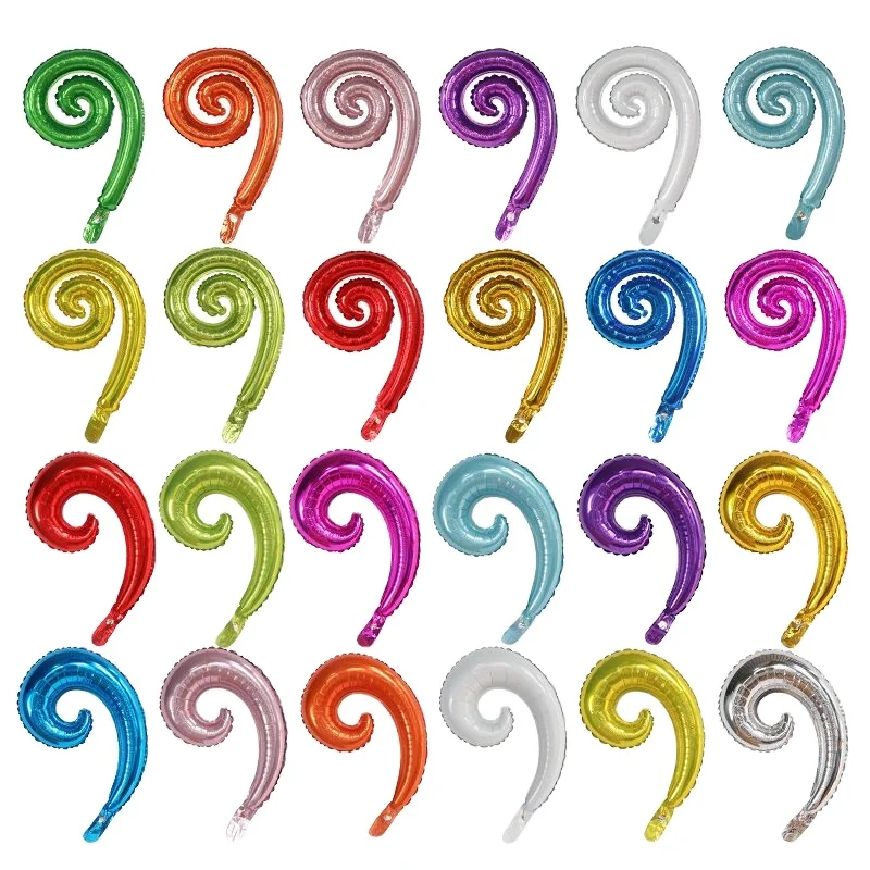 multi color  43cm49cm  latex free helium party balloons foil Spiral wavy kurly foil balloons
