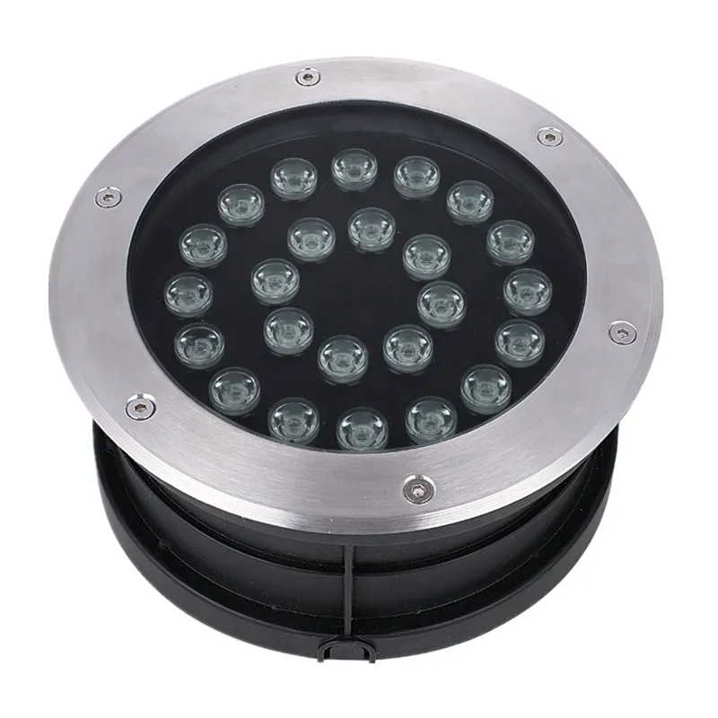 outdoor ip65 aluminum adjustable 24v led round garden lamp rgb multicolor driveway inground buried parking underground light
