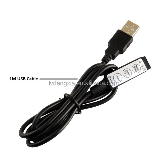 Mini USB plug RGB LED Controller 24 Keys Remote IR Control USB 5V For 3528 5050 SMD RGB LED Light Strip