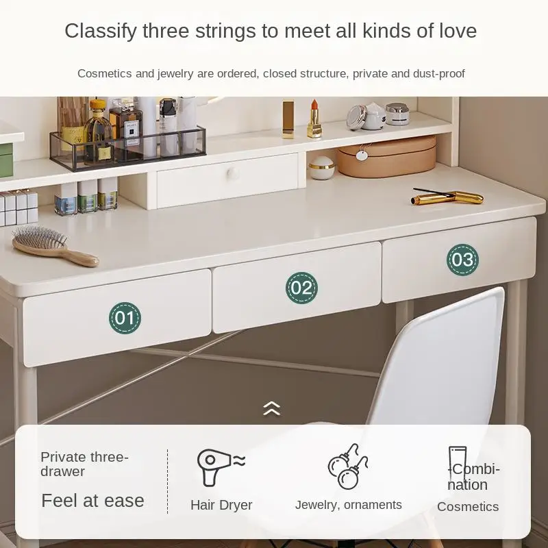 China Supplier New Brand Dresser With Mirror Makeup Dressing Table 360 Degree Rotatable Removable Vanity Mirror